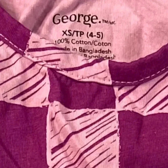 🐣4 for $20 George - Toddler Checkered Pink & Purple Sun Dress - Size 4-5 - Picture 2 of 2